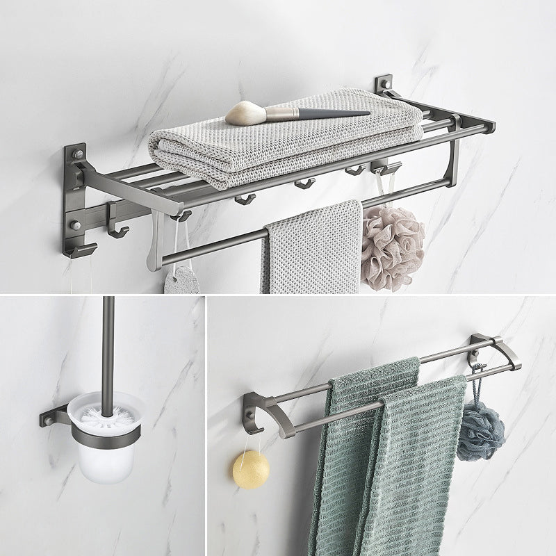 Modern Chrome Bathroom Accessory Set Aluminum Bath Hardware Set