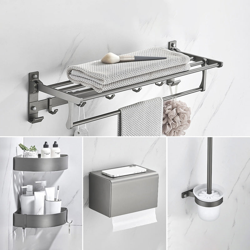 Modern Chrome Bathroom Accessory Set Aluminum Bath Hardware Set