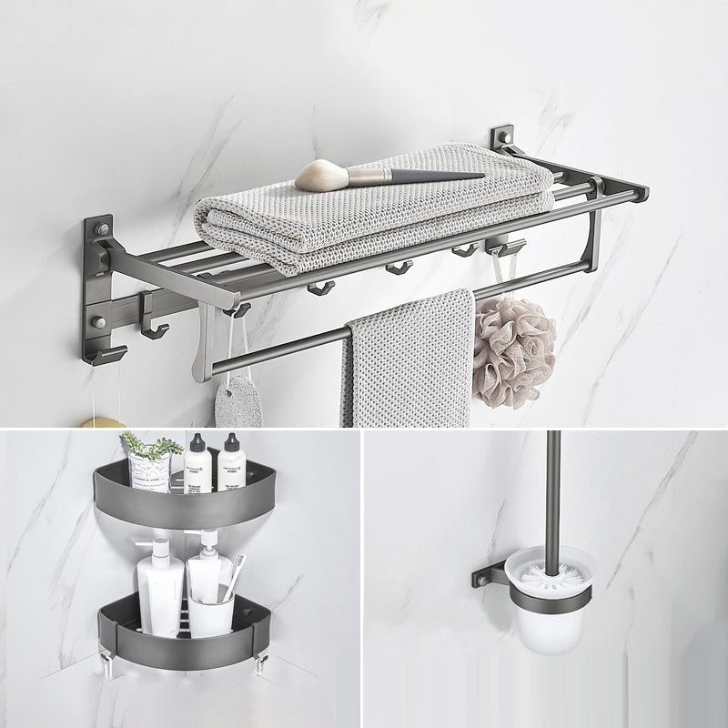 Modern Chrome Bathroom Accessory Set Aluminum Bath Hardware Set