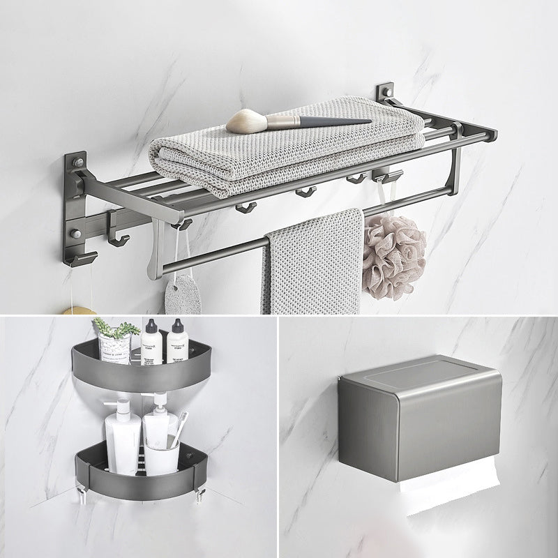 Modern Chrome Bathroom Accessory Set Aluminum Bath Hardware Set