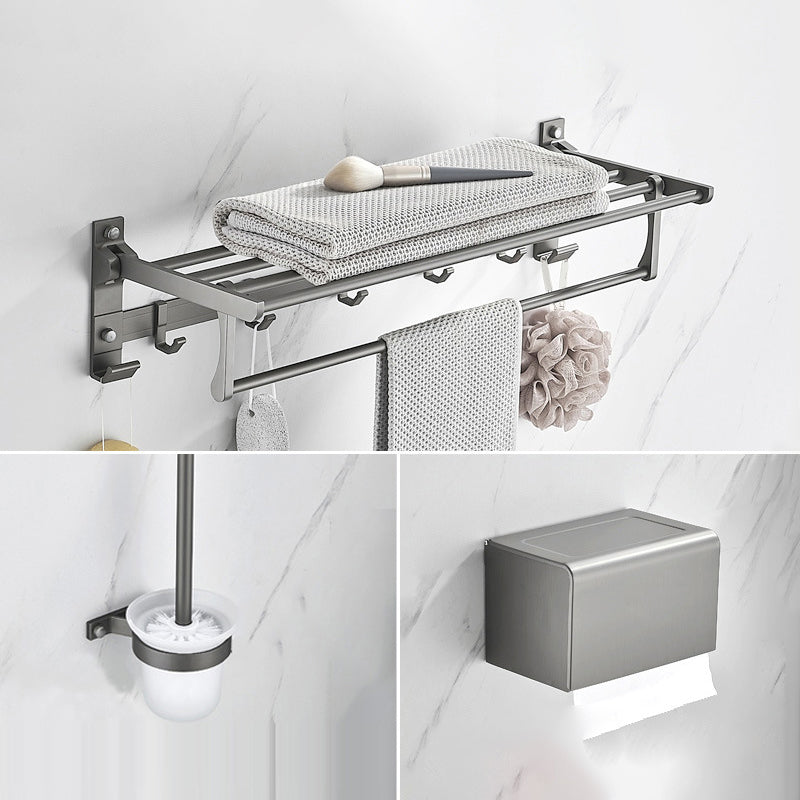 Modern Chrome Bathroom Accessory Set Aluminum Bath Hardware Set