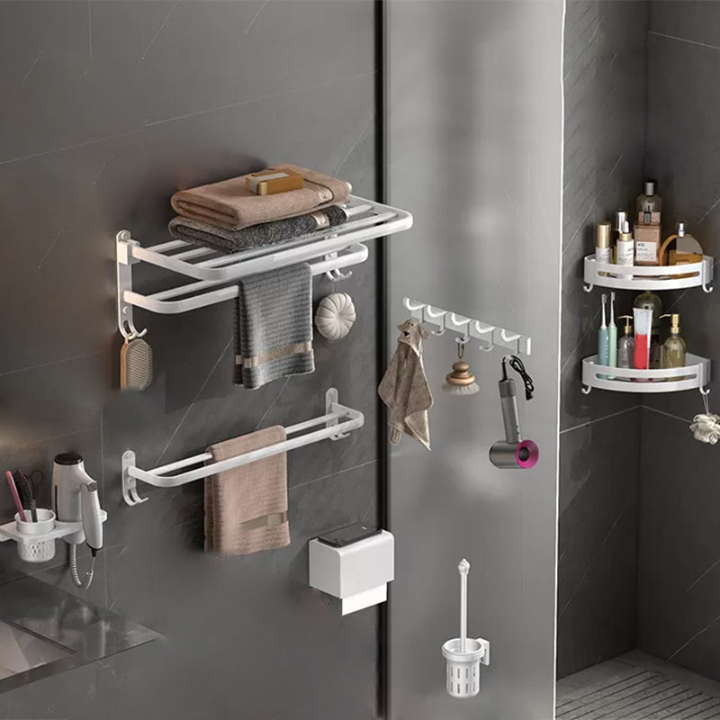 Modern White Bathroom Accessory As Individual Or As a Set in Metal