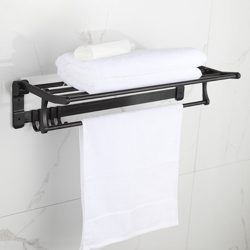 Modern Matte Black Bath Shelf Paper Holder Bathroom Accessory Kit