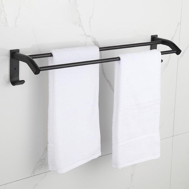 Modern Matte Black Bath Shelf Paper Holder Bathroom Accessory Kit