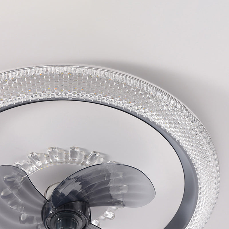 3-Blade Ceiling Fan Children Polish Finish LED Fan with Light for Foyer