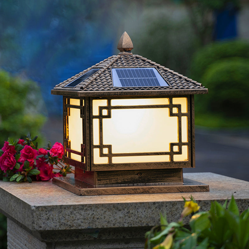 Modern LED Pillar Lighting Fixture Minimalist Solar Light for Garden