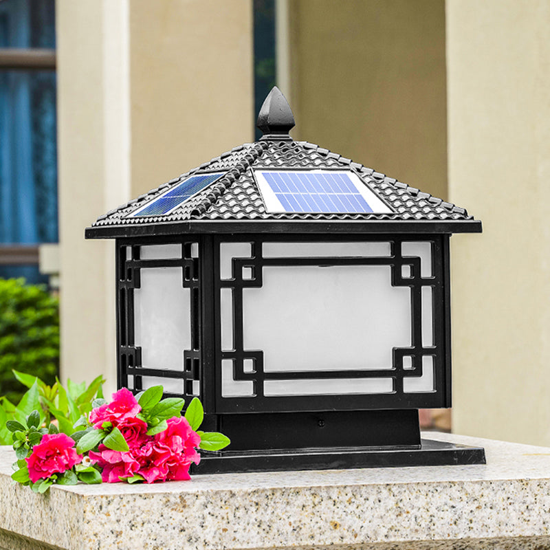 Modern LED Pillar Lighting Fixture Minimalist Solar Light for Garden