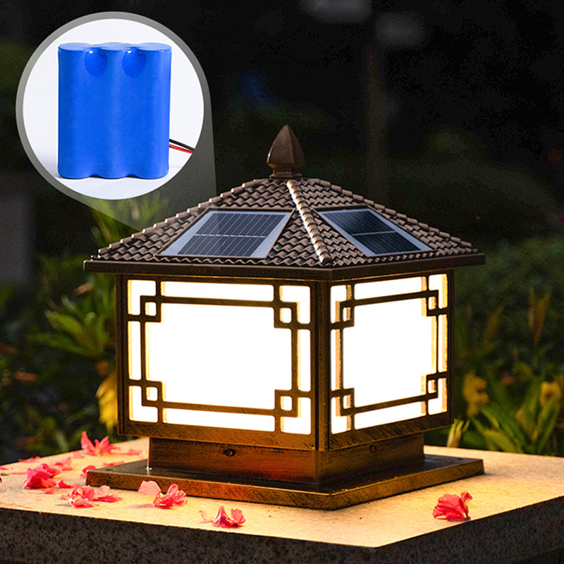 Modern LED Pillar Lighting Fixture Minimalist Solar Light for Garden