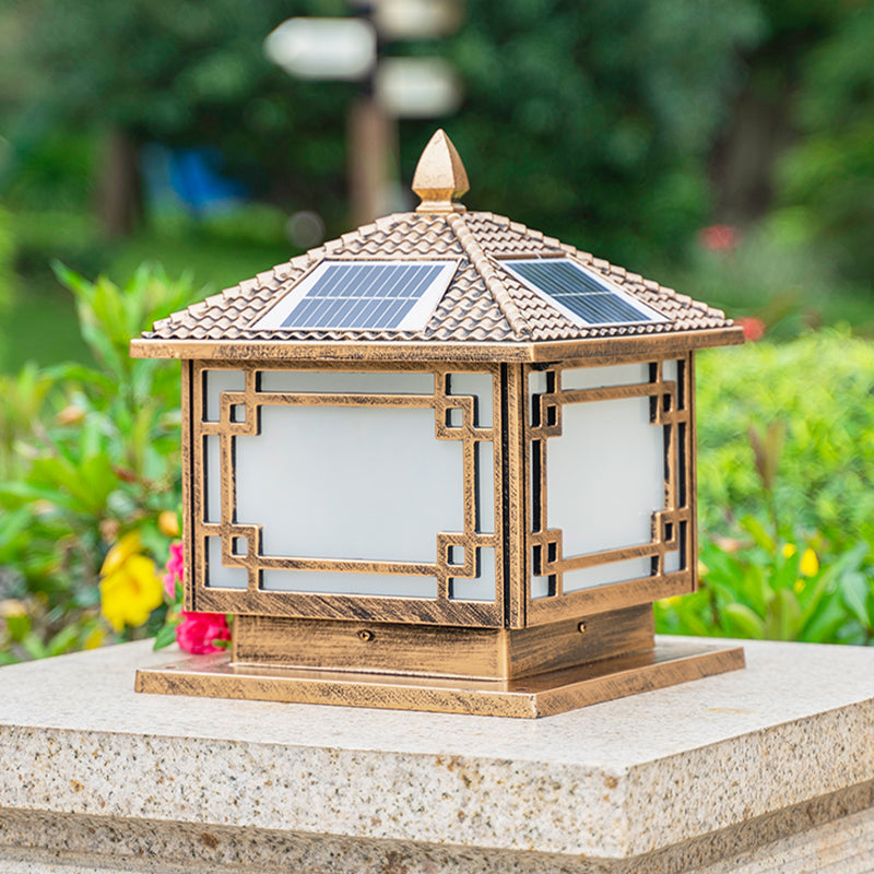 Modern LED Pillar Lighting Fixture Minimalist Solar Light for Garden