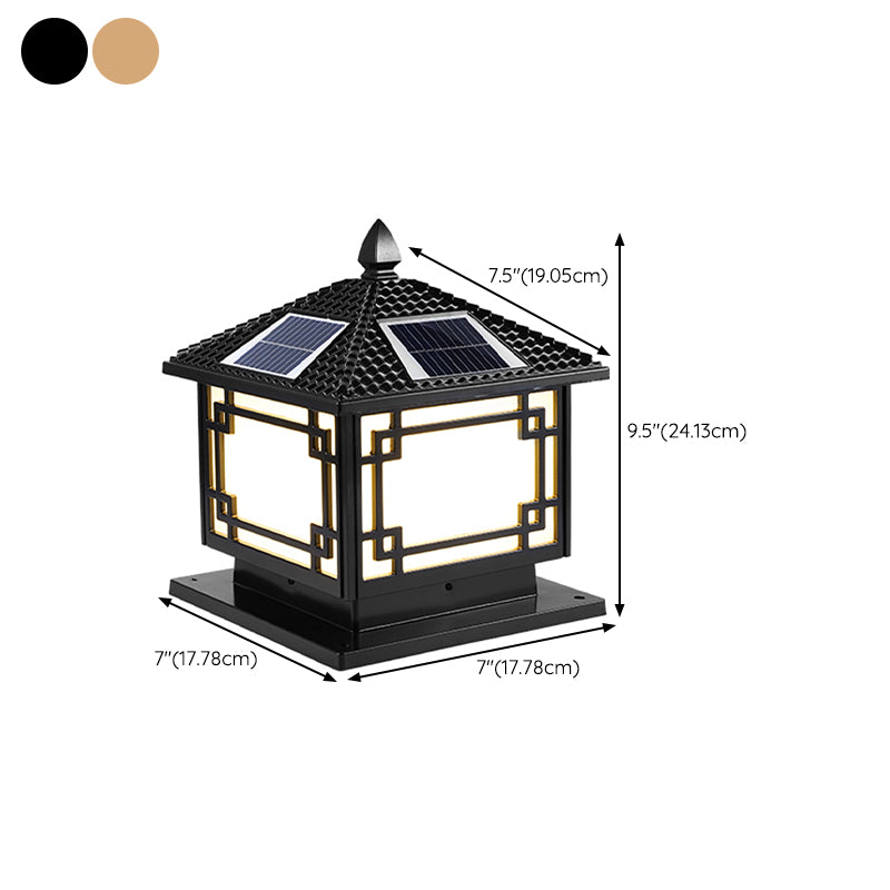 Modern LED Pillar Lighting Fixture Minimalist Solar Light for Garden