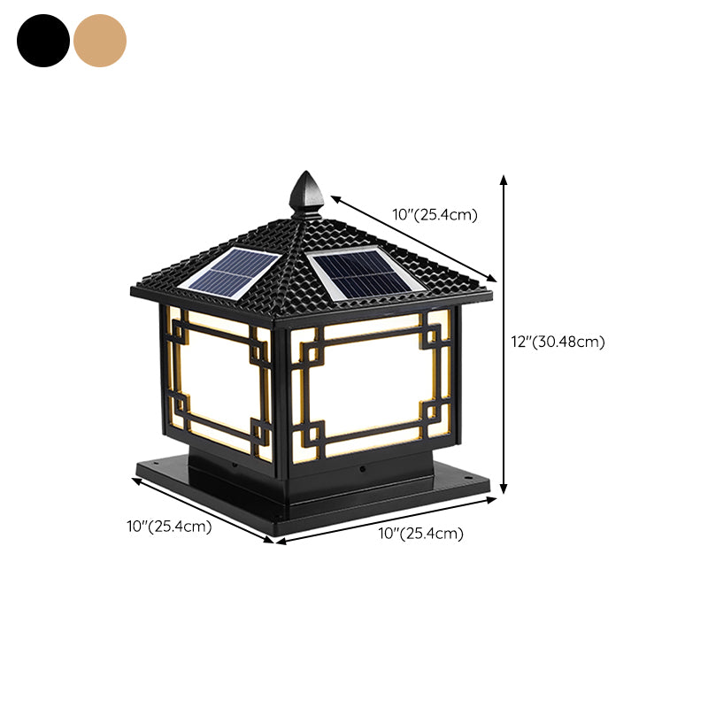 Modern LED Pillar Lighting Fixture Minimalist Solar Light for Garden