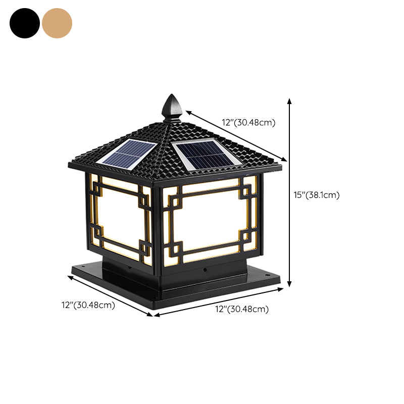 Modern LED Pillar Lighting Fixture Minimalist Solar Light for Garden