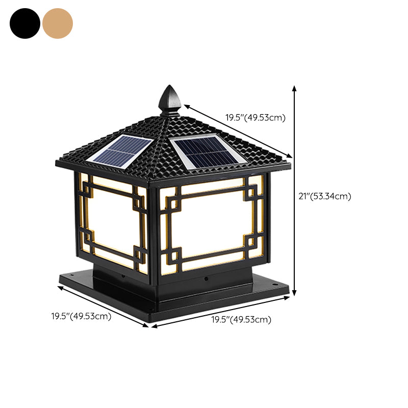 Modern LED Pillar Lighting Fixture Minimalist Solar Light for Garden