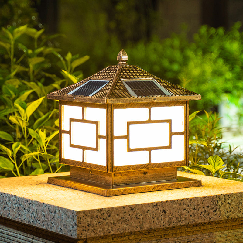 Modern LED Pillar Lighting Fixture Simple Solar Light for Garden