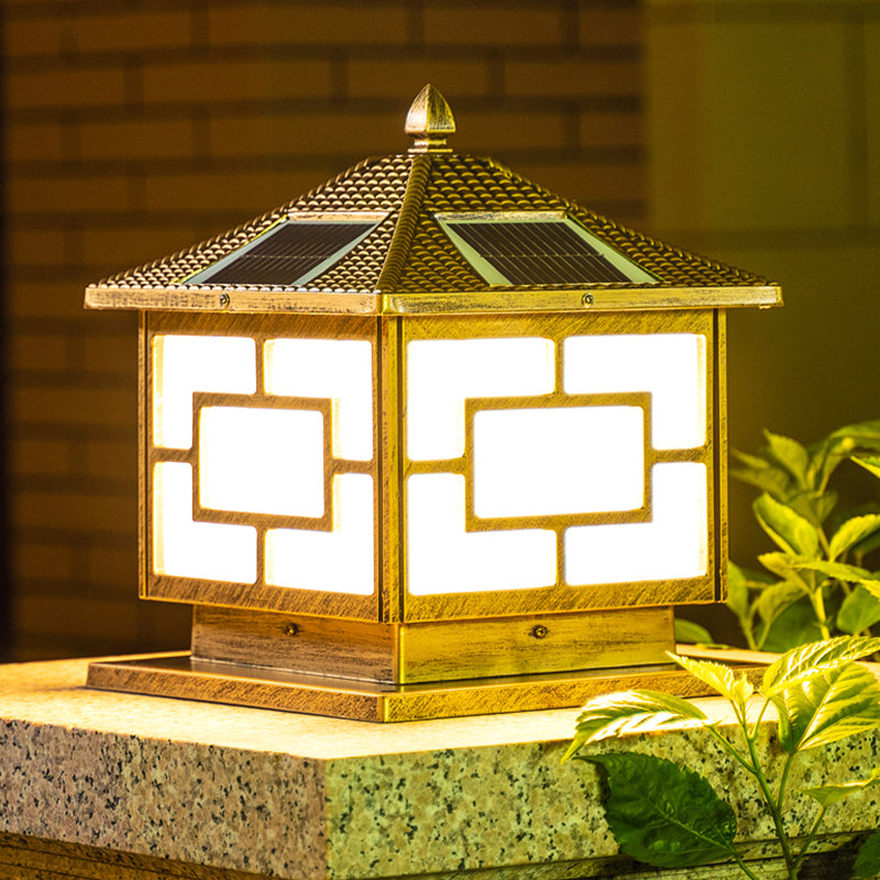 Modern LED Pillar Lighting Fixture Simple Solar Light for Garden