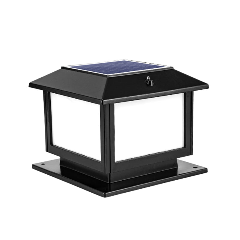 Contemporary LED Pillar Lighting Fixture Minimalist Solar Light for Garden