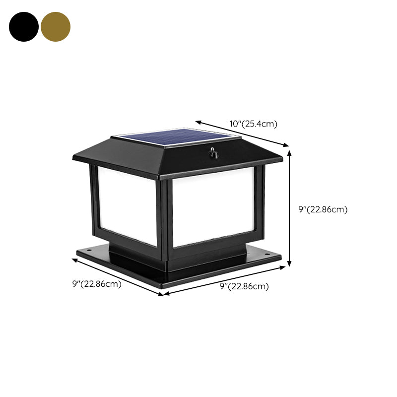 Contemporary LED Pillar Lighting Fixture Minimalist Solar Light for Garden