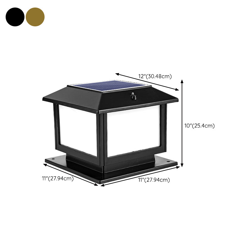 Contemporary LED Pillar Lighting Fixture Minimalist Solar Light for Garden