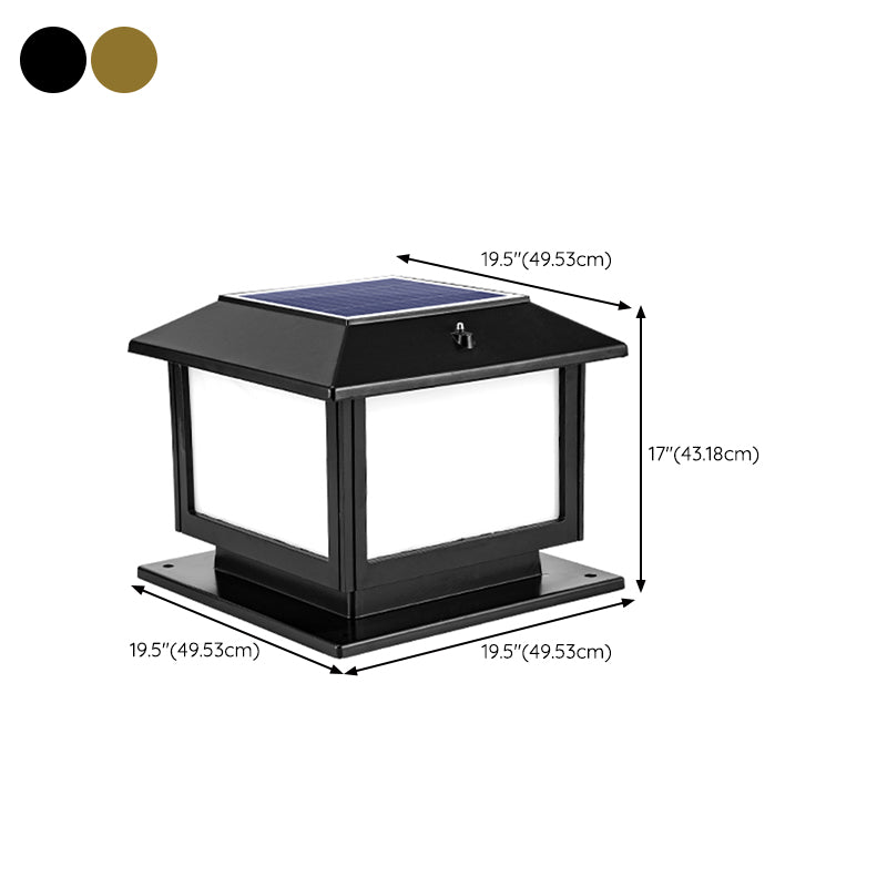 Contemporary LED Pillar Lighting Fixture Minimalist Solar Light for Garden