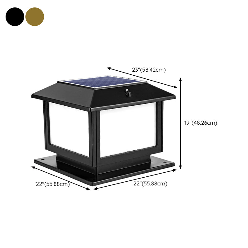 Contemporary LED Pillar Lighting Fixture Minimalist Solar Light for Garden