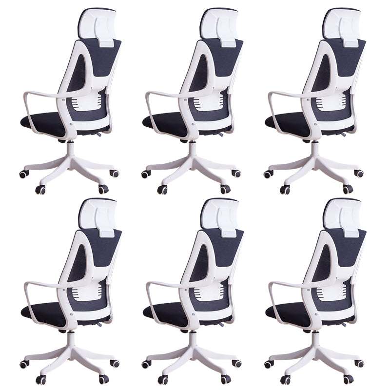 Modern Chair Adjustable Seat Height Fixed Arms Swivel Chair with Wheels