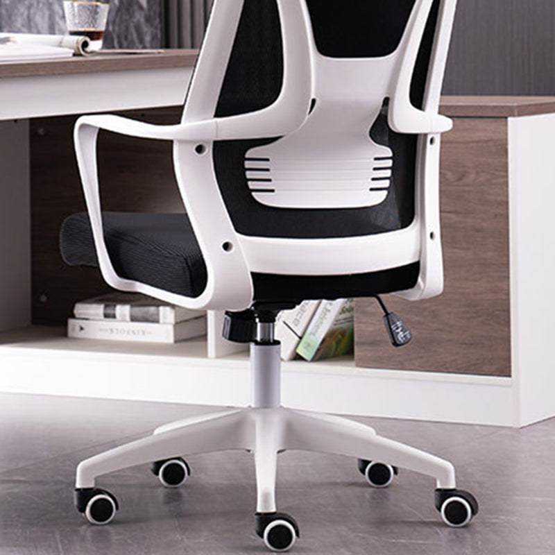 Modern Chair Adjustable Seat Height Fixed Arms Swivel Chair with Wheels