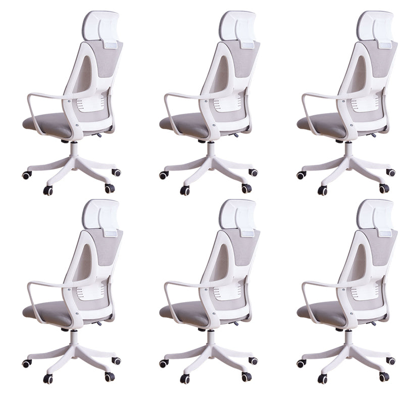 Modern Chair Adjustable Seat Height Fixed Arms Swivel Chair with Wheels