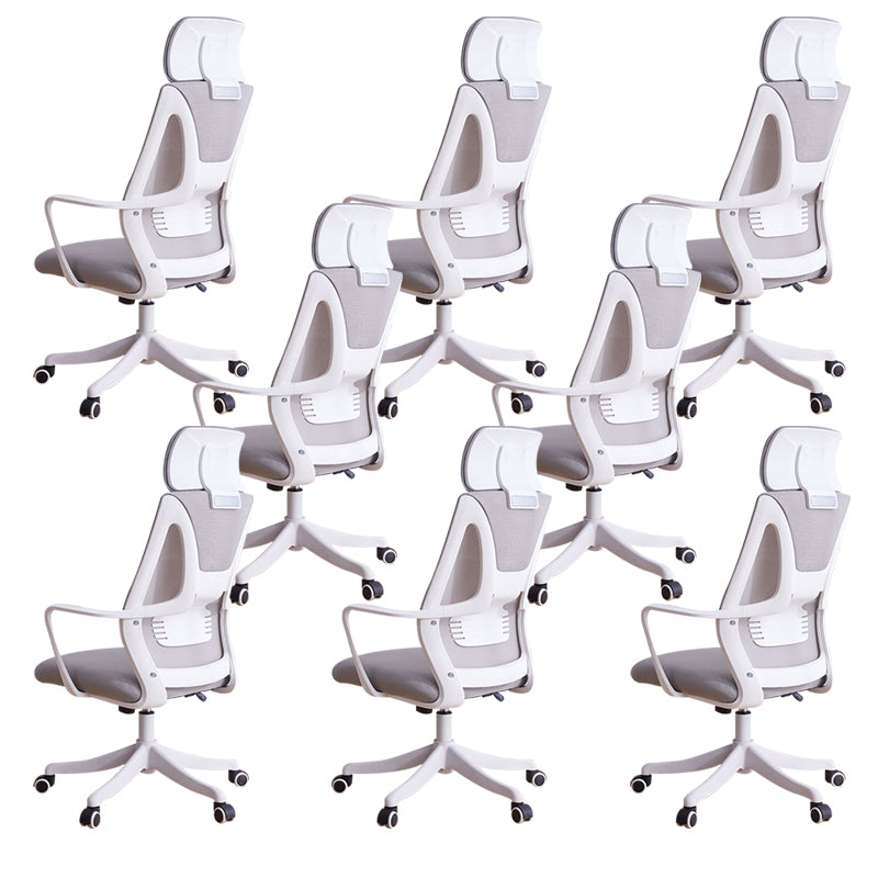 Modern Chair Adjustable Seat Height Fixed Arms Swivel Chair with Wheels