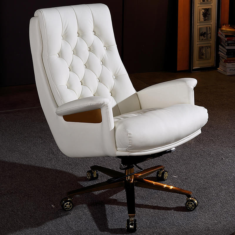 Fixed Arms Swivel Chair Modern Adjustable Seat Height Chair with Wheels