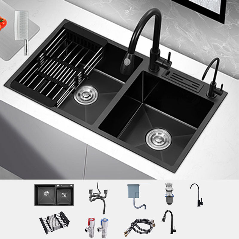 Classic Sink Stainless Steel Double Basin Workstation Sink with Faucet