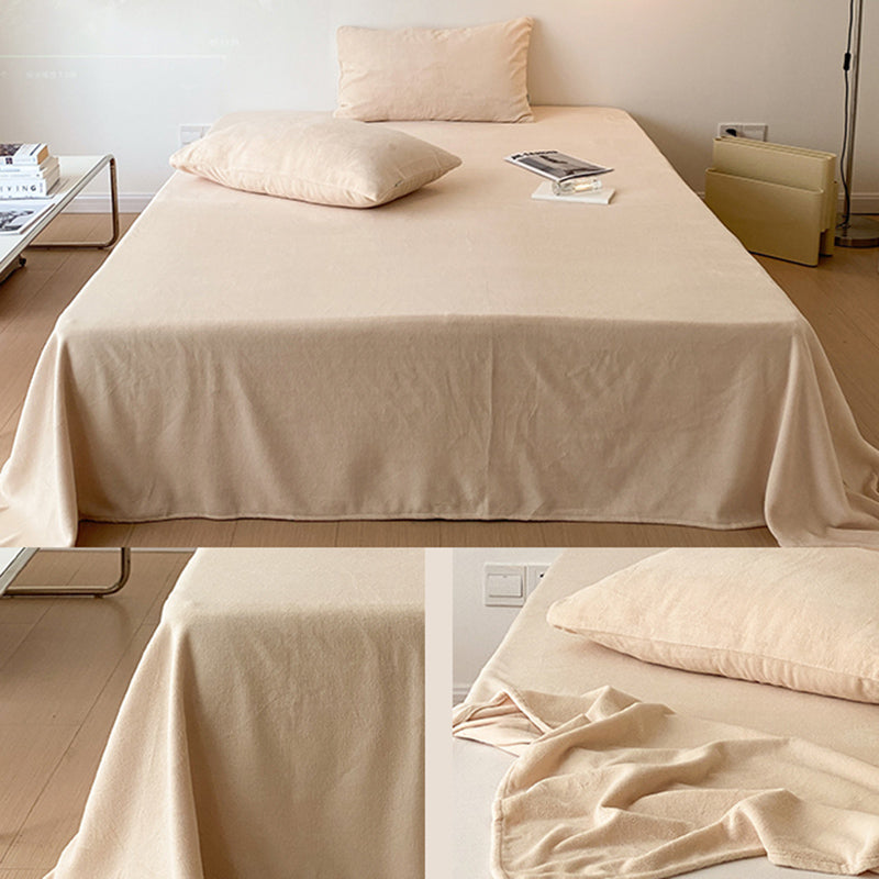 Solid Color Bed Sheet Non-Pilling Wrinkle Resistant Polyester Bed Sheet