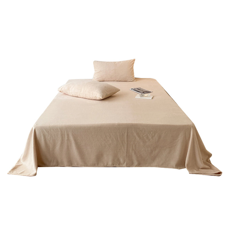 Solid Color Bed Sheet Non-Pilling Wrinkle Resistant Polyester Bed Sheet