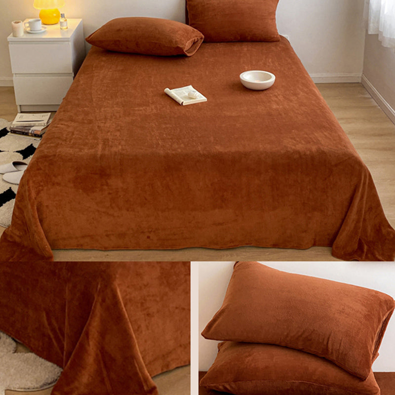 Solid Color Bed Sheet Non-Pilling Wrinkle Resistant Polyester Bed Sheet