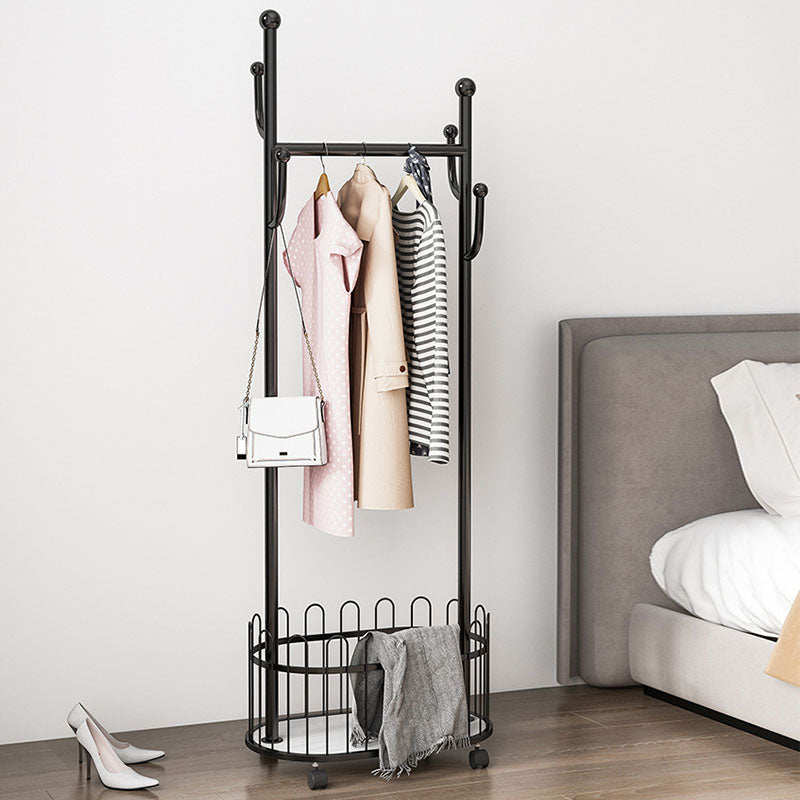 Contemporary Coat Rack Metal Coat Hooks Coat Hanger with Castors