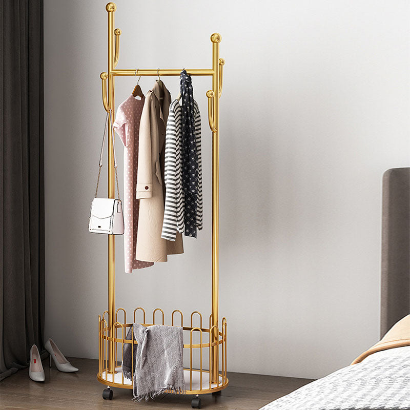 Contemporary Coat Rack Metal Coat Hooks Coat Hanger with Castors