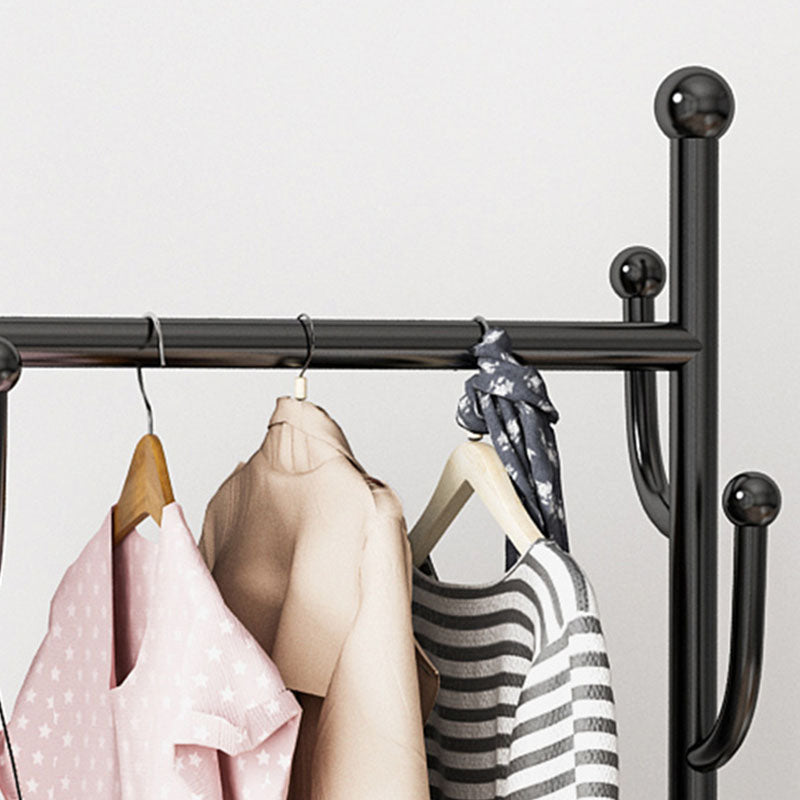 Contemporary Coat Rack Metal Coat Hooks Coat Hanger with Castors