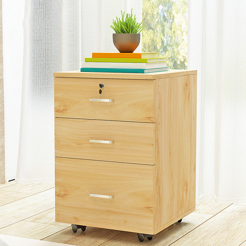 Classic Office Filing Cabinet Wooden File Cabinet with Wheels