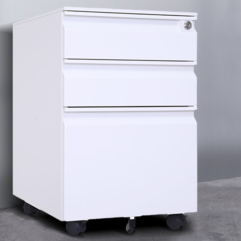 Contemporary File Cabinets Steel Frame File Pedestal with Key Lock for Home Office