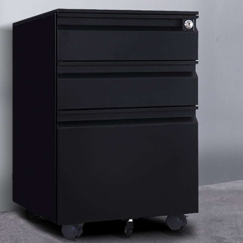 Contemporary File Cabinets Steel Frame File Pedestal with Key Lock for Home Office