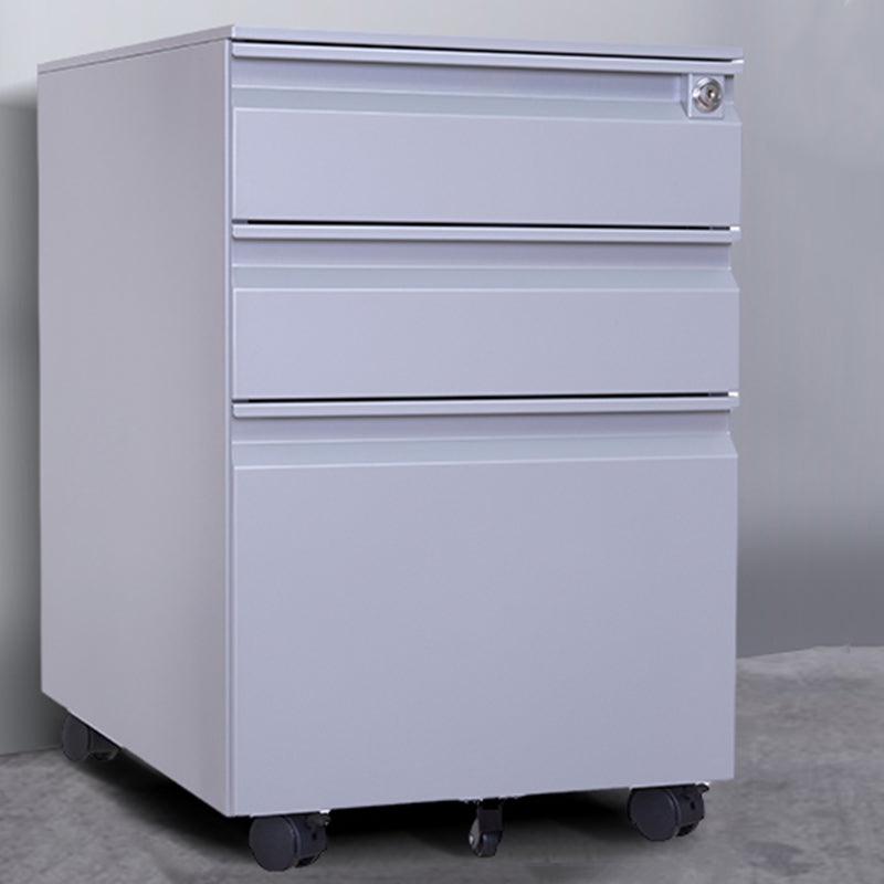 Contemporary File Cabinets Steel Frame File Pedestal with Key Lock for Home Office