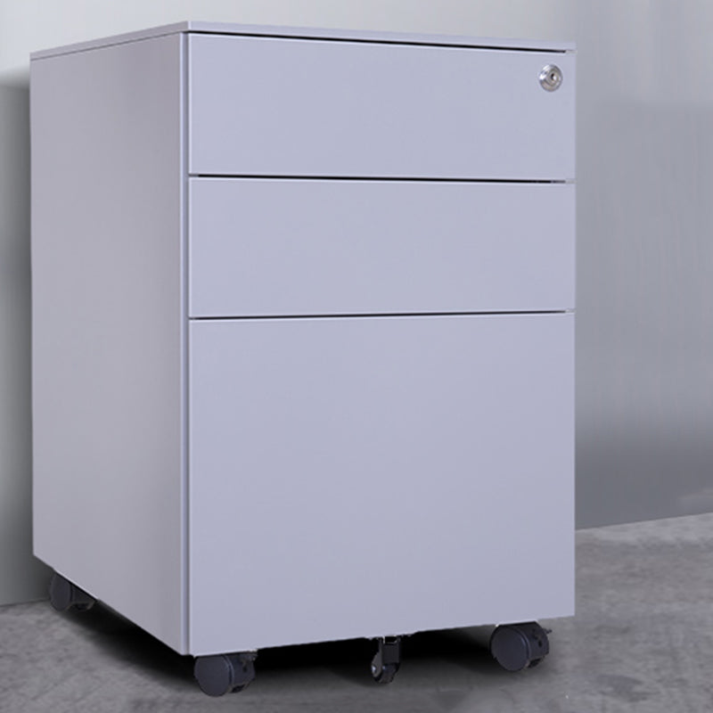 Contemporary File Cabinets Steel Frame File Pedestal with Key Lock for Home Office