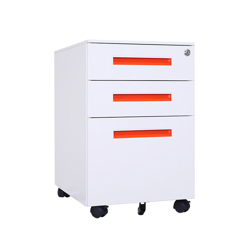 Contemporary File Cabinets Steel Frame File Pedestal with Key Lock for Home Office