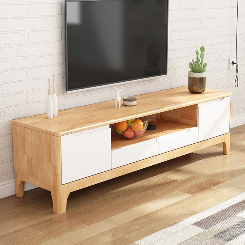 Scandinavian TV Console Solid Wood TV Media Console for Living Room