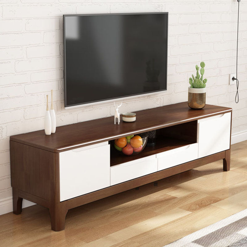 Scandinavian TV Console Solid Wood TV Media Console for Living Room