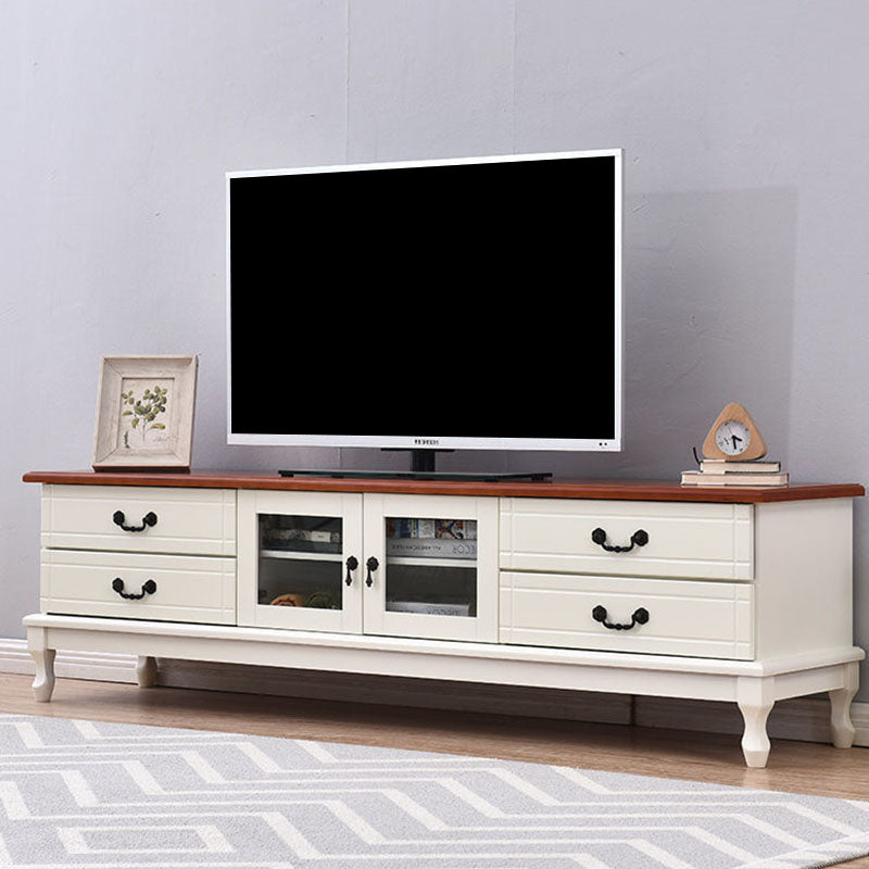 Traditional TV Console Wooden TV Media Console with 4 Drawers