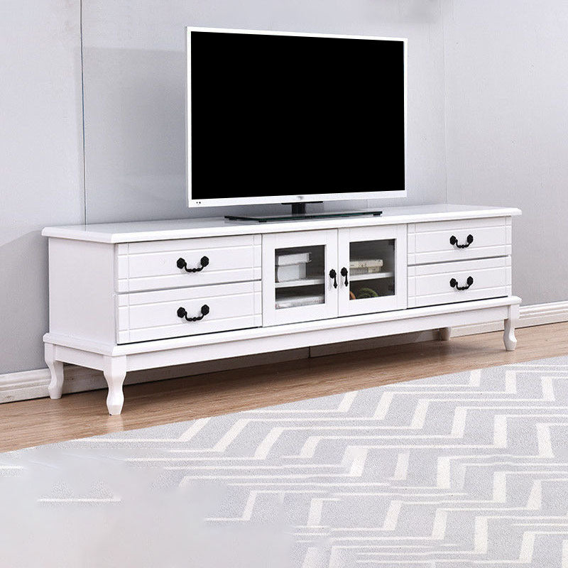 Traditional TV Console Wooden TV Media Console with 4 Drawers