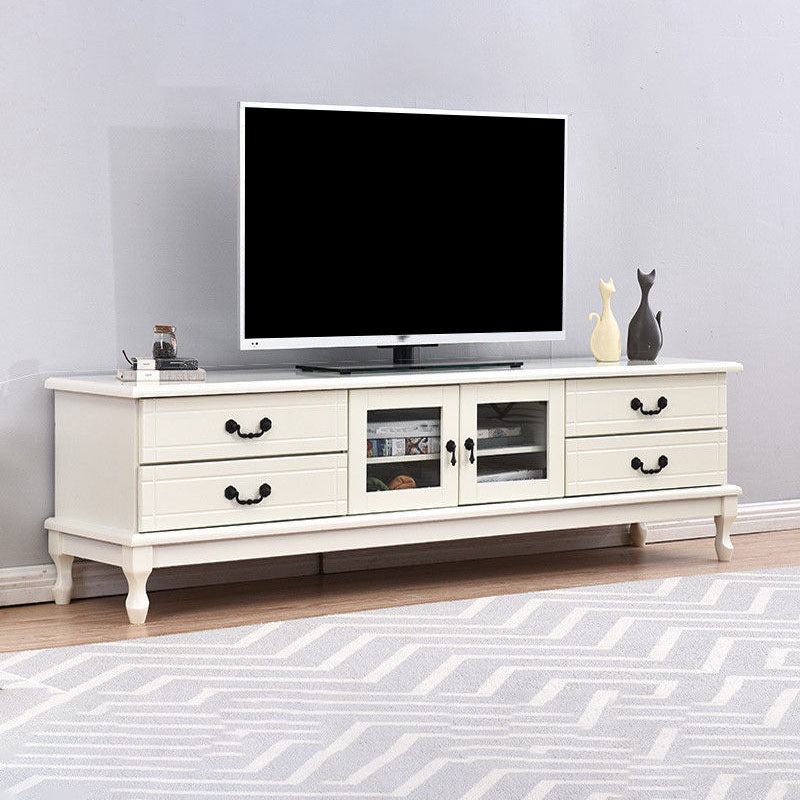 Traditional TV Console Wooden TV Media Console with 4 Drawers