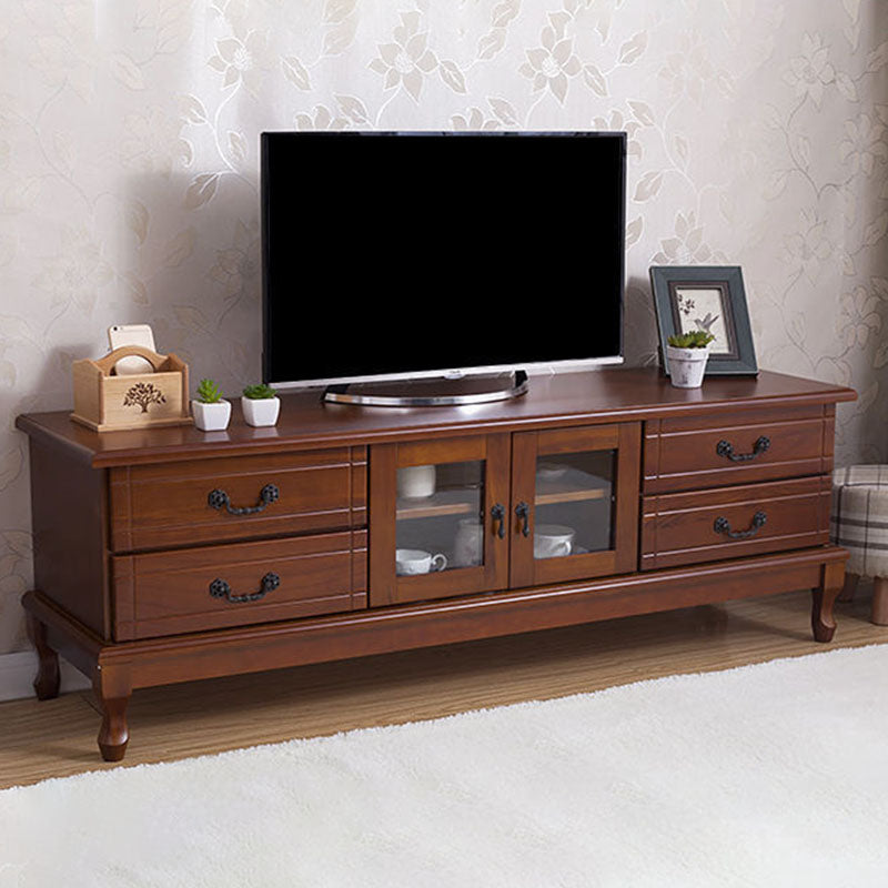 Traditional TV Console Wooden TV Media Console with 4 Drawers