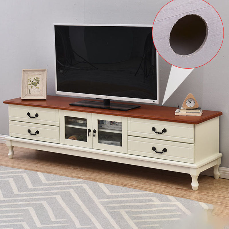 Traditional TV Console Wooden TV Media Console with 4 Drawers