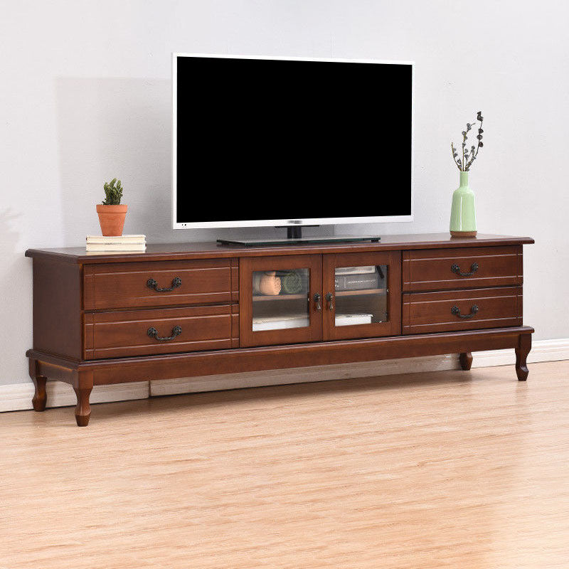 Traditional TV Console Wooden TV Media Console with 4 Drawers